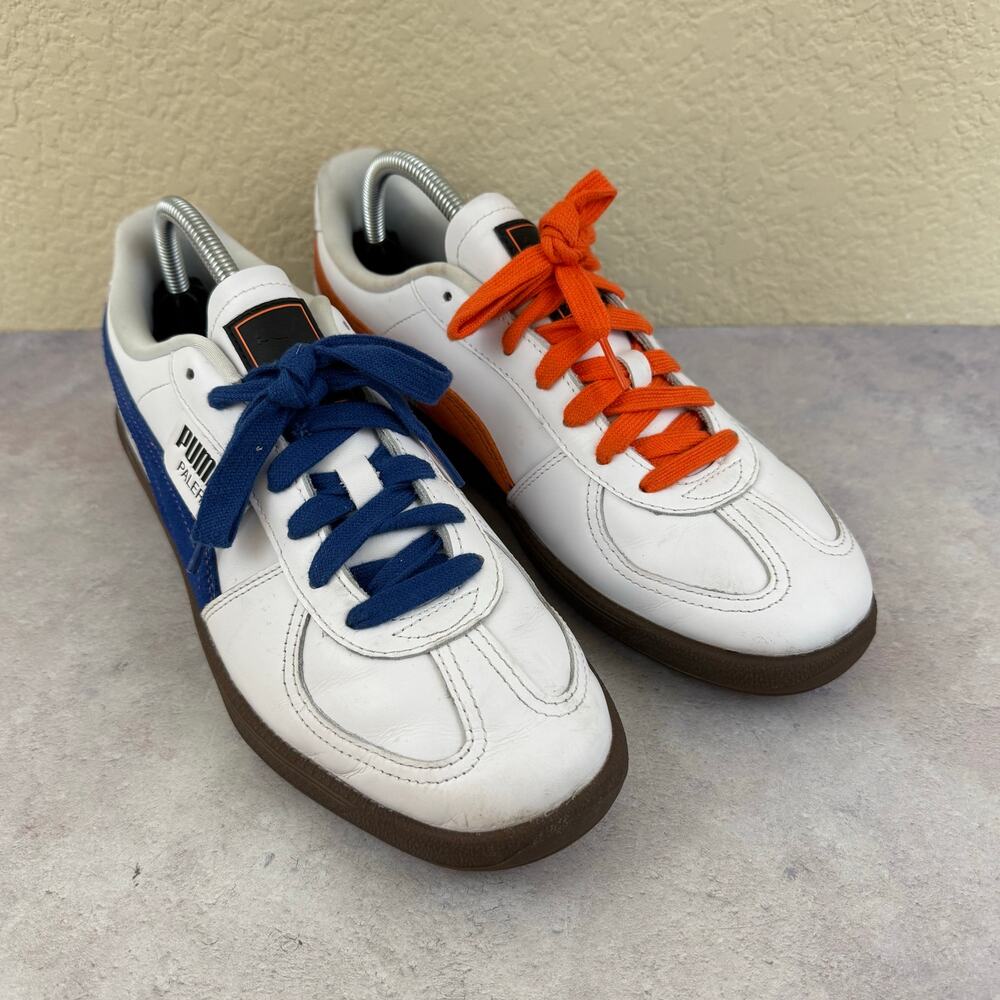 Puma Palermo Rocket League White Gum Blue Orange Sneakers 399434-01 Mens 9.5